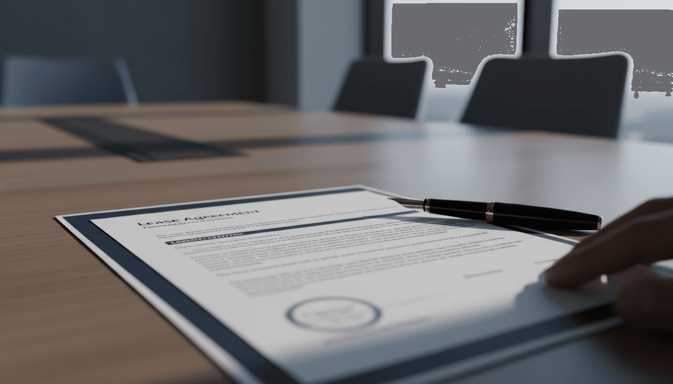 Formal commercial lease agreement document